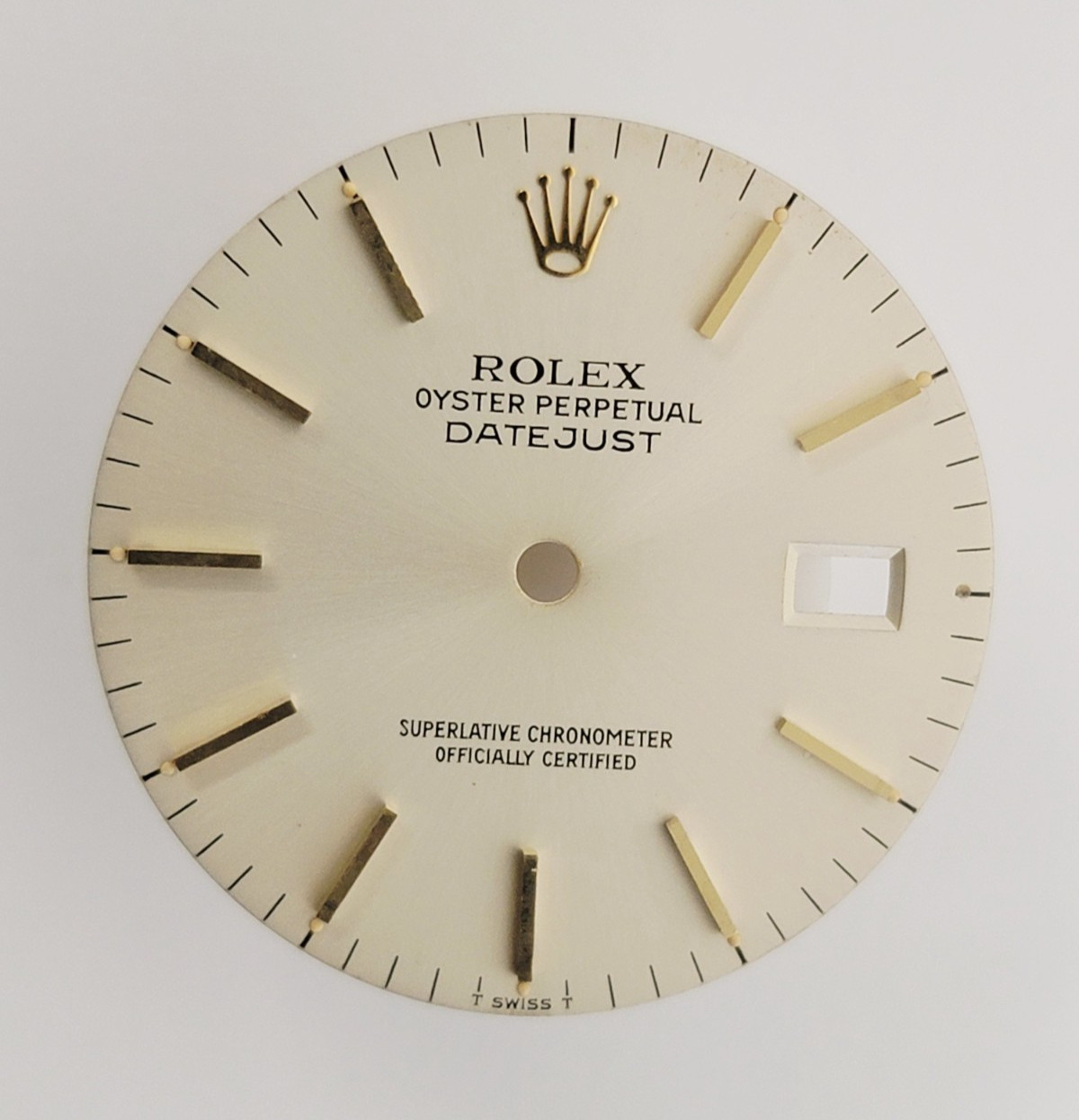 Genuine Rolex Dial DateJust 36mm Silver YG Stick 16013 – 16233