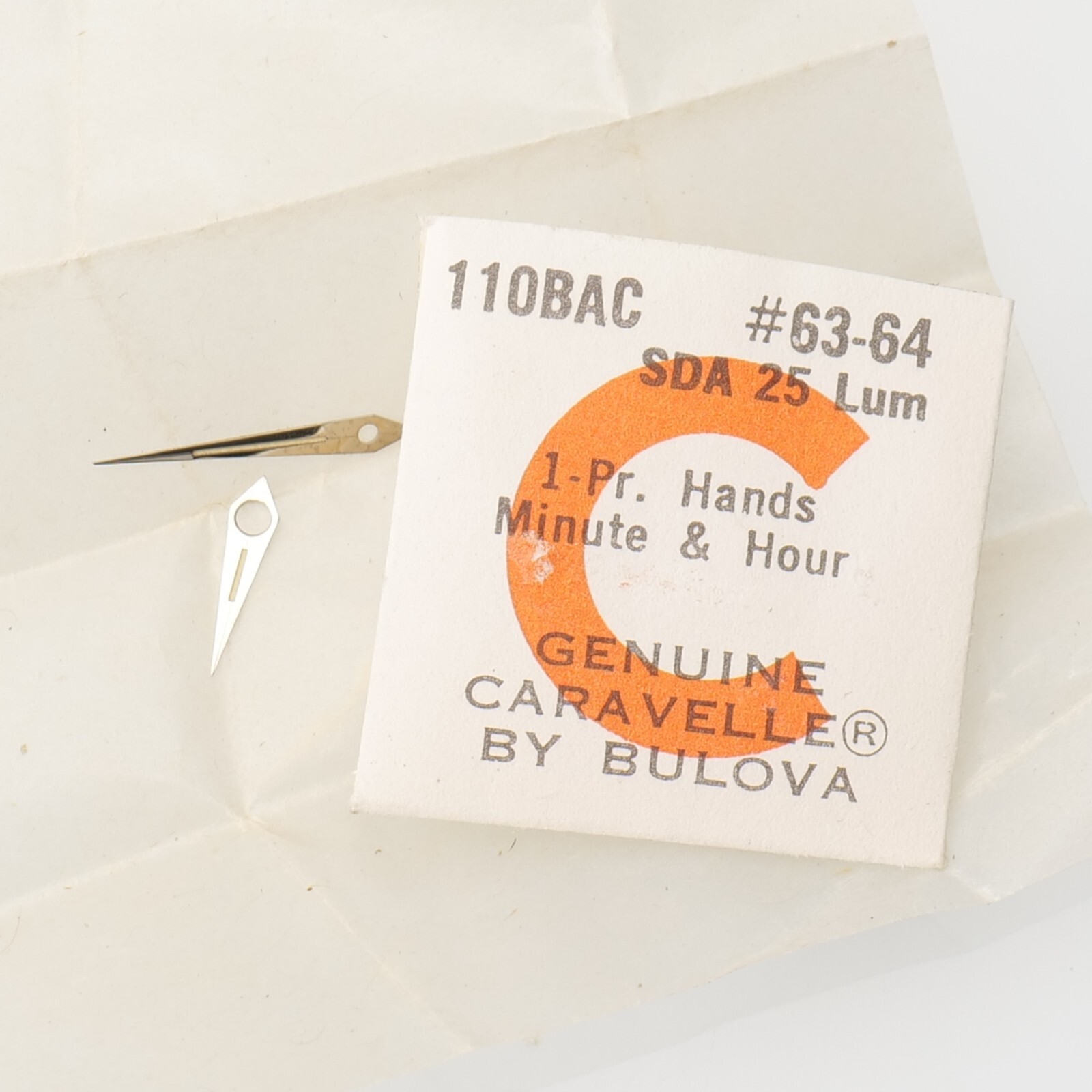Caravelle 11OBAC – SDA 25 LUM Set of Hands Hour Minute Watch Part (C3D24)