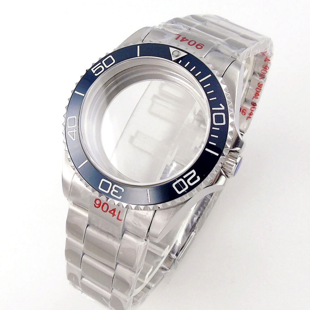 40mm Watch Cases 20mm Strap Black/Blue Gray Bezel Fit Nh35 PT5000 Movement 20ARM