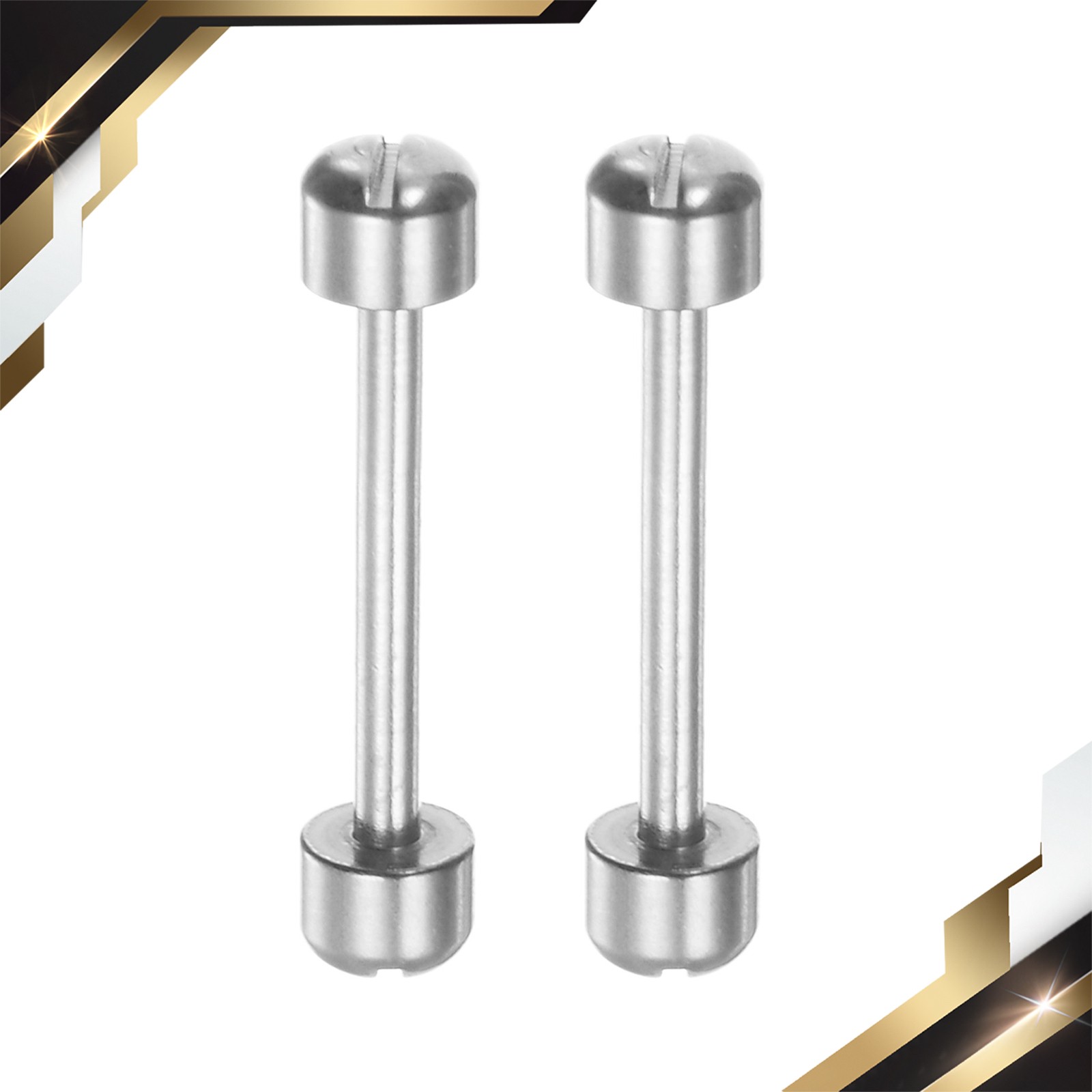 2 Set Watch Screw Tube Rods 20mm Stainless Steel Watch Strap Pins Silver