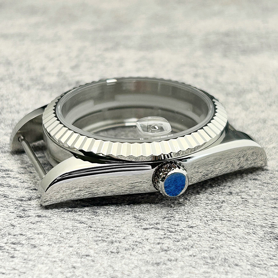 DIY 36mm Stainless Watch case kit For ETA 2824 Movement Silver Polished Mod