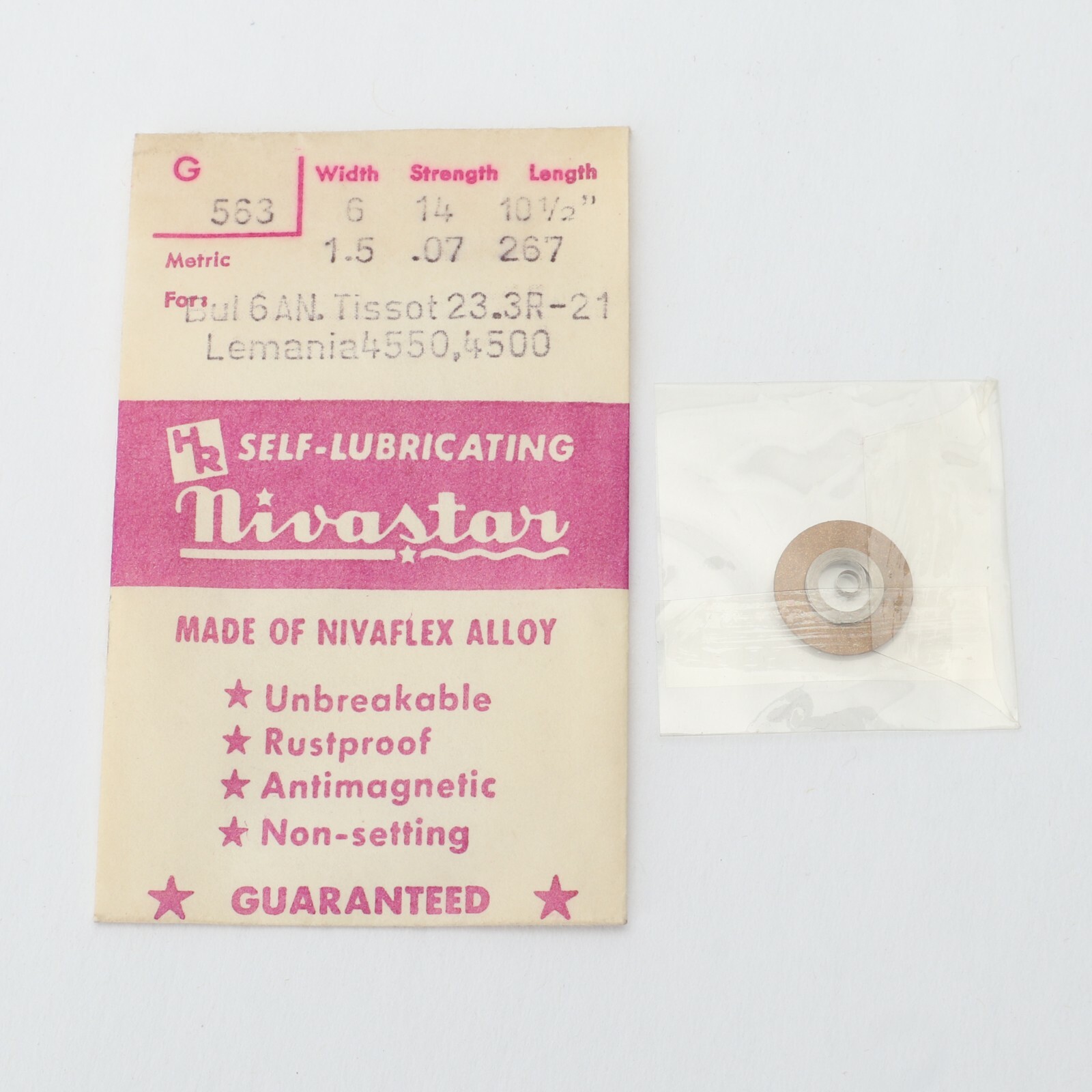Nivastar Bulova 6AN Tissot 23.3R-21 Lemania 4550, 4500 Mainspring Watch Part