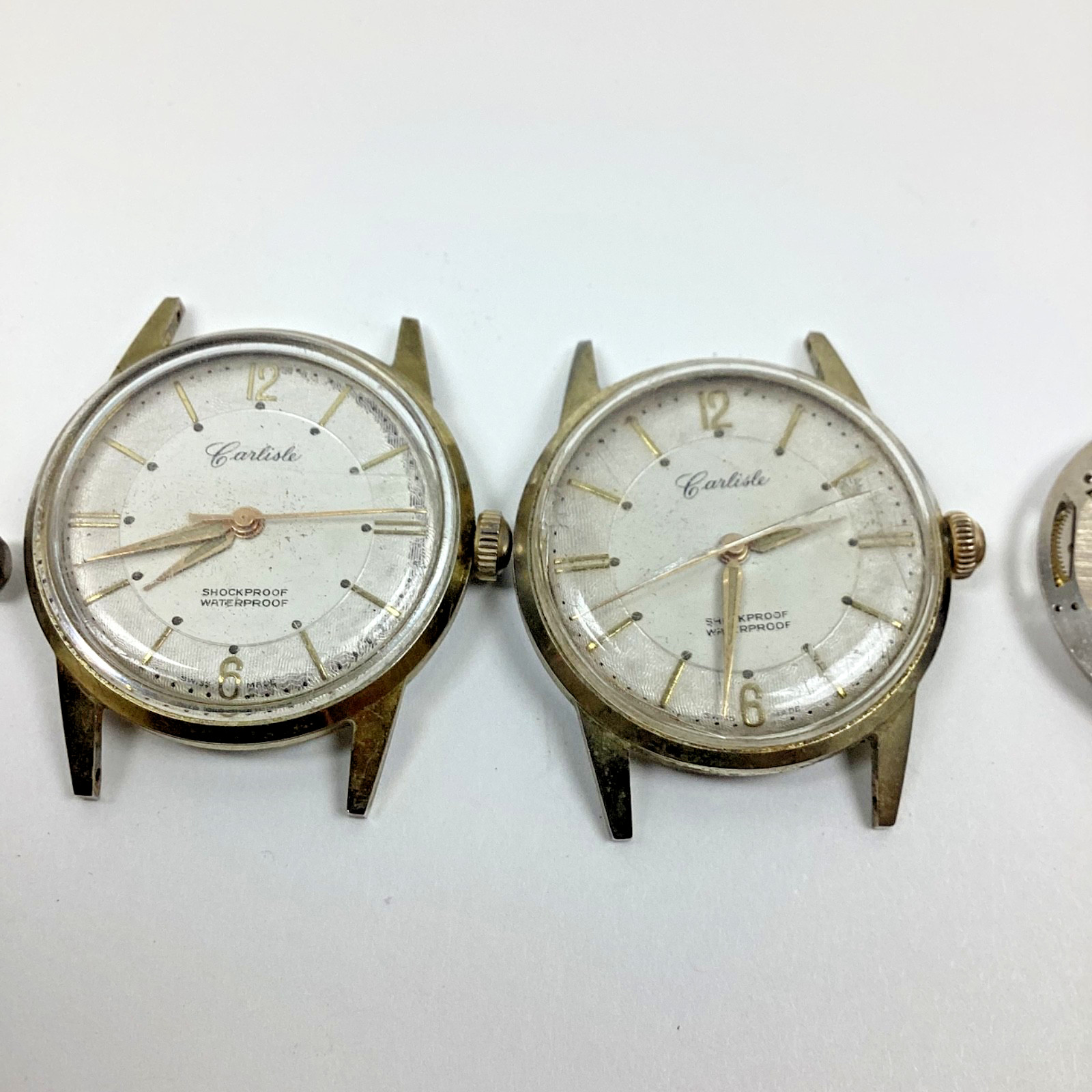 Lot Carlisle Henriline Watch Co Ebosa 65 Swiss 1 Runs Spare Parts Repair READ