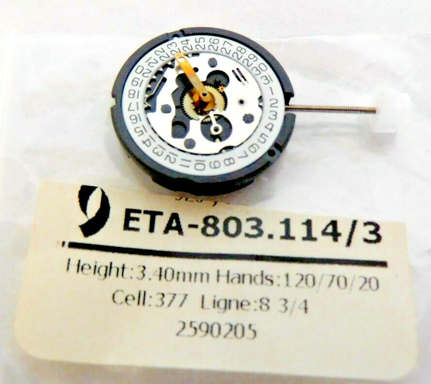 Genuine ETA 803.114 Movement New Old Stock Parts Repairs. Sku A133-20