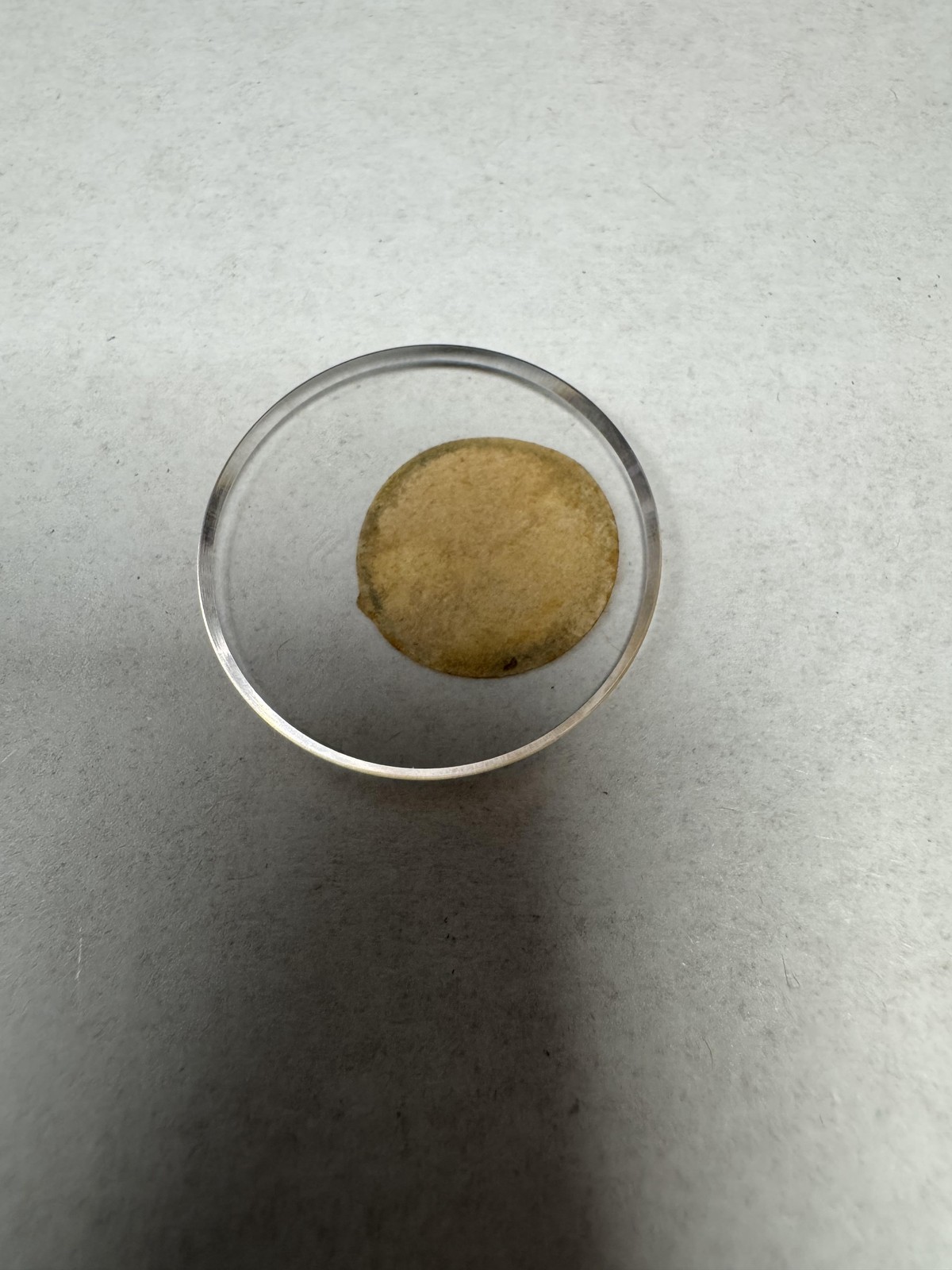 Vintage Unmarked Pocket Watch Acrylic Crystal Domed 23.59mm 10 7/16 0 7/8 Clear