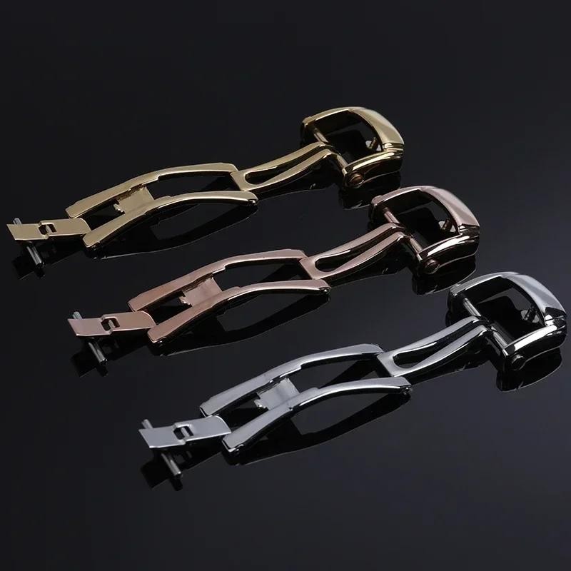 New 18mm Precision Folding Buckle Stainless Steel Clasp for Leather Rubber Strap