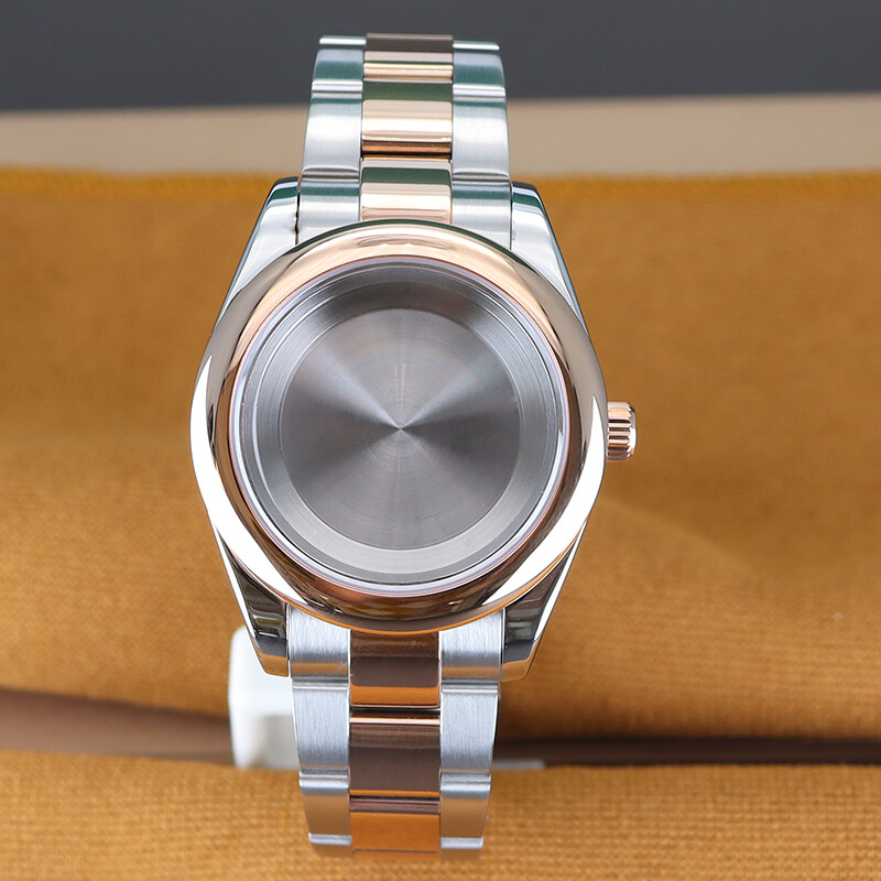 Silver and Rose Gold 36MM/39MM Explorer Watch Case Oyster Bracelet For nh35 nh36
