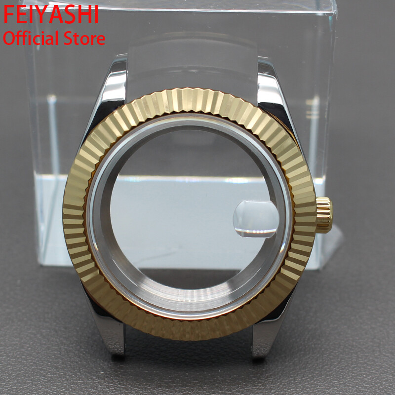 36mm40mm Steel Watch Case Convex convex groove bezel For Seiko NH35 36 Movement