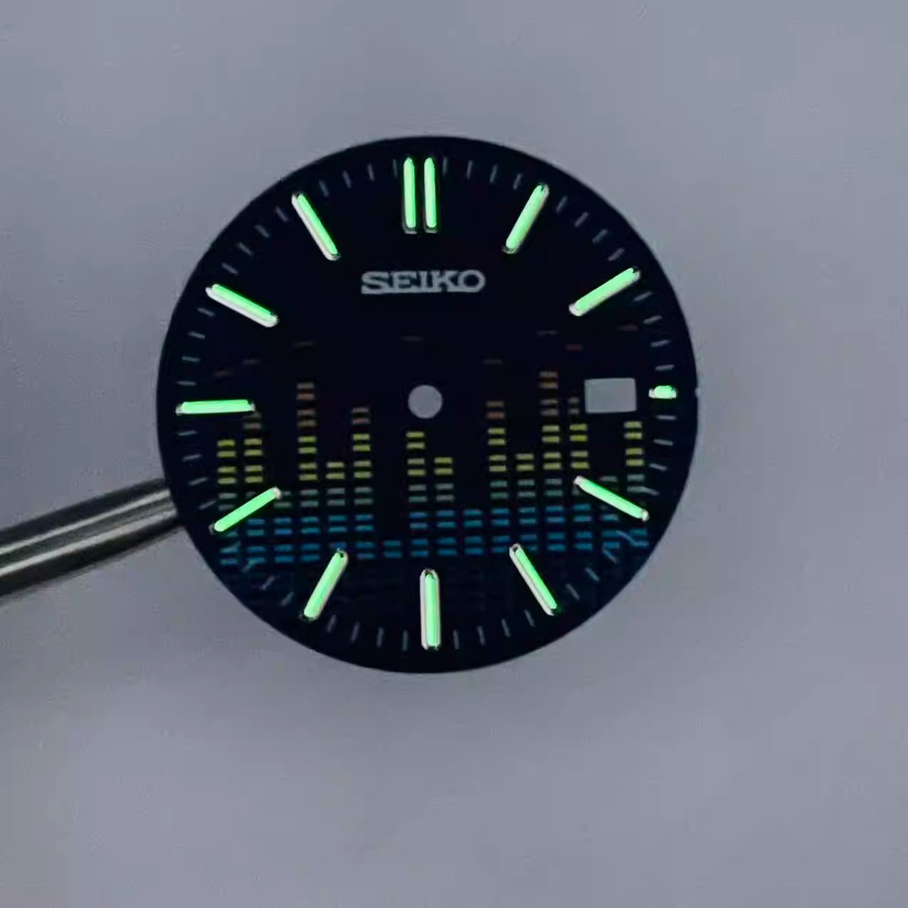 For Seiko 31mm Watch Dial Green Luminous Fit NH35 NH36 Movement Color Audio Mod