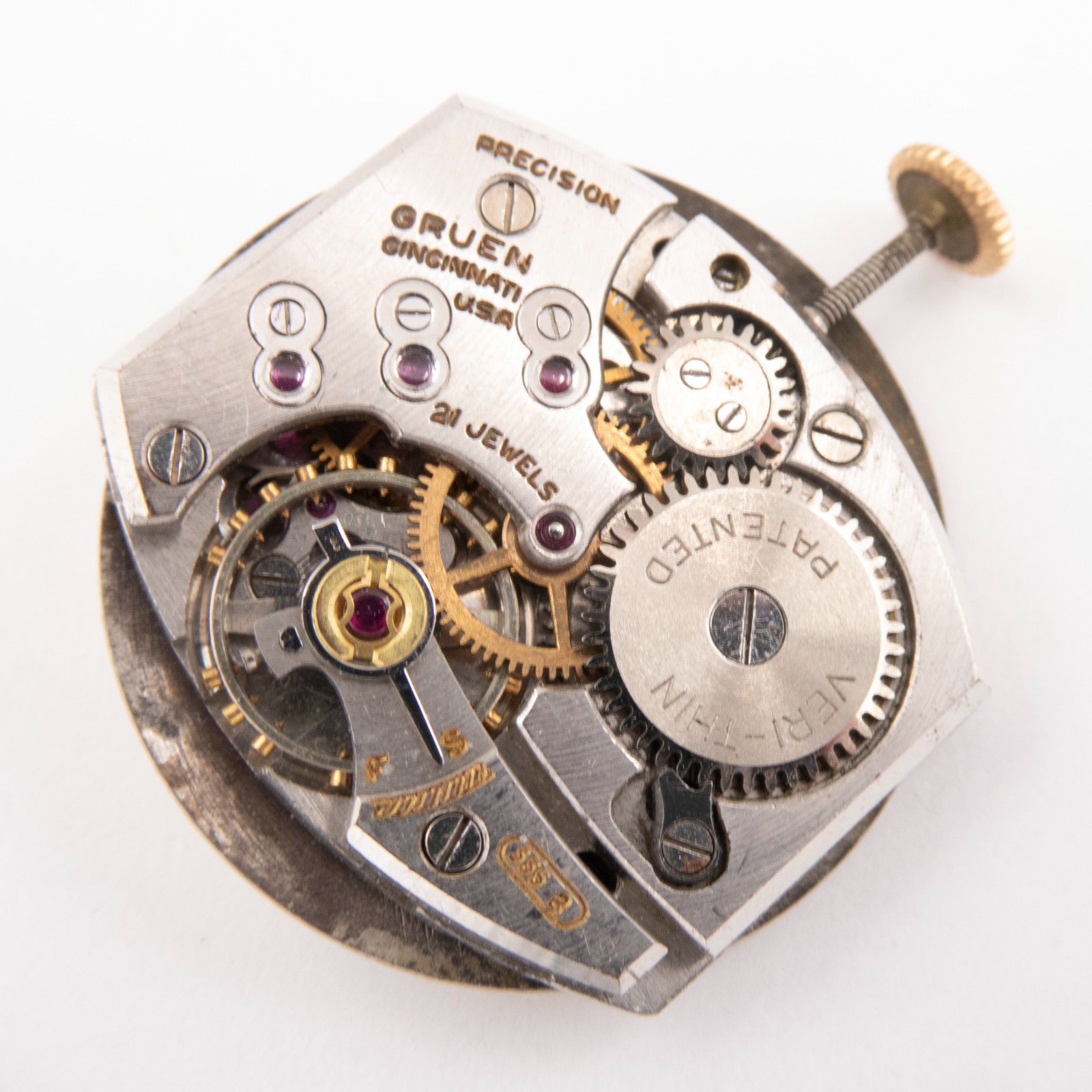 Vintage Gruen Caliber 335R 21-Jewel Wristwatch Movement