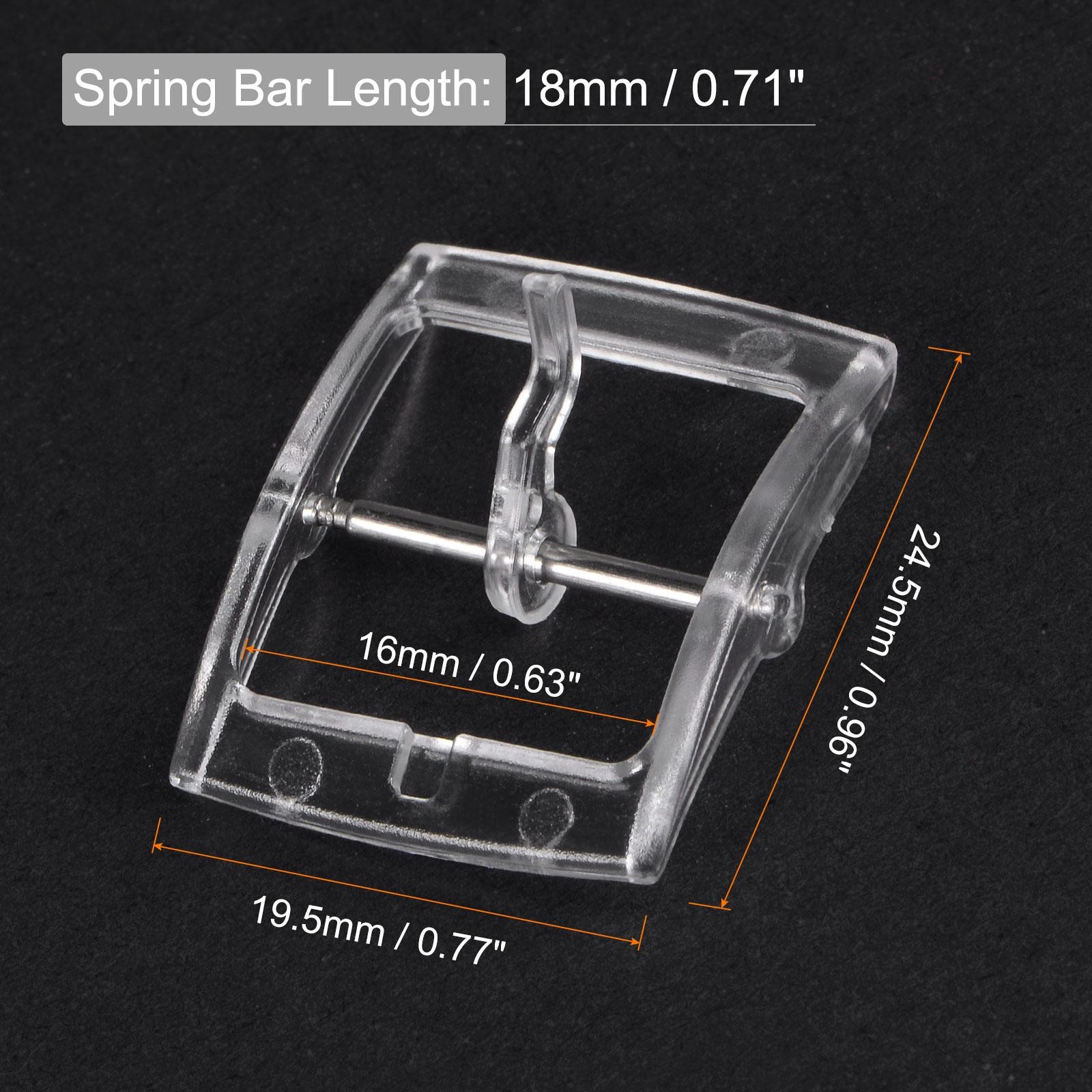 Watch strap plastic buckle for 16mm transparent width 2pcs