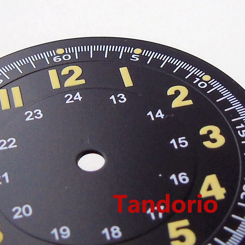 29mm Sunburst Watch Dial Face Fit NH35A NH36A Movement Arabic Numerals Mark Lume