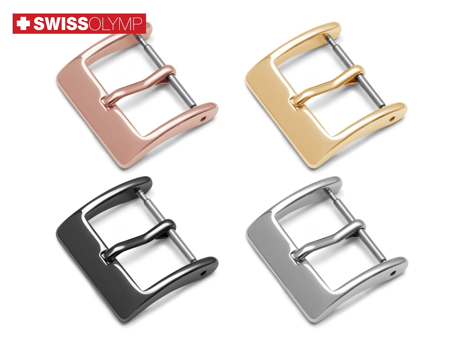 For BELL & ROSS Watch Buckle Clasp Leather Strap Band Silver Black Rose Gold