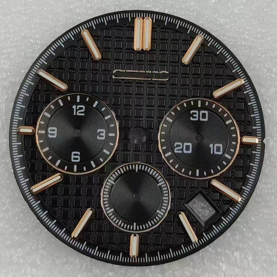 31.8mm Farmhouse Oak Watch Dial Green Luminous for VK63 Movement Watch Parts