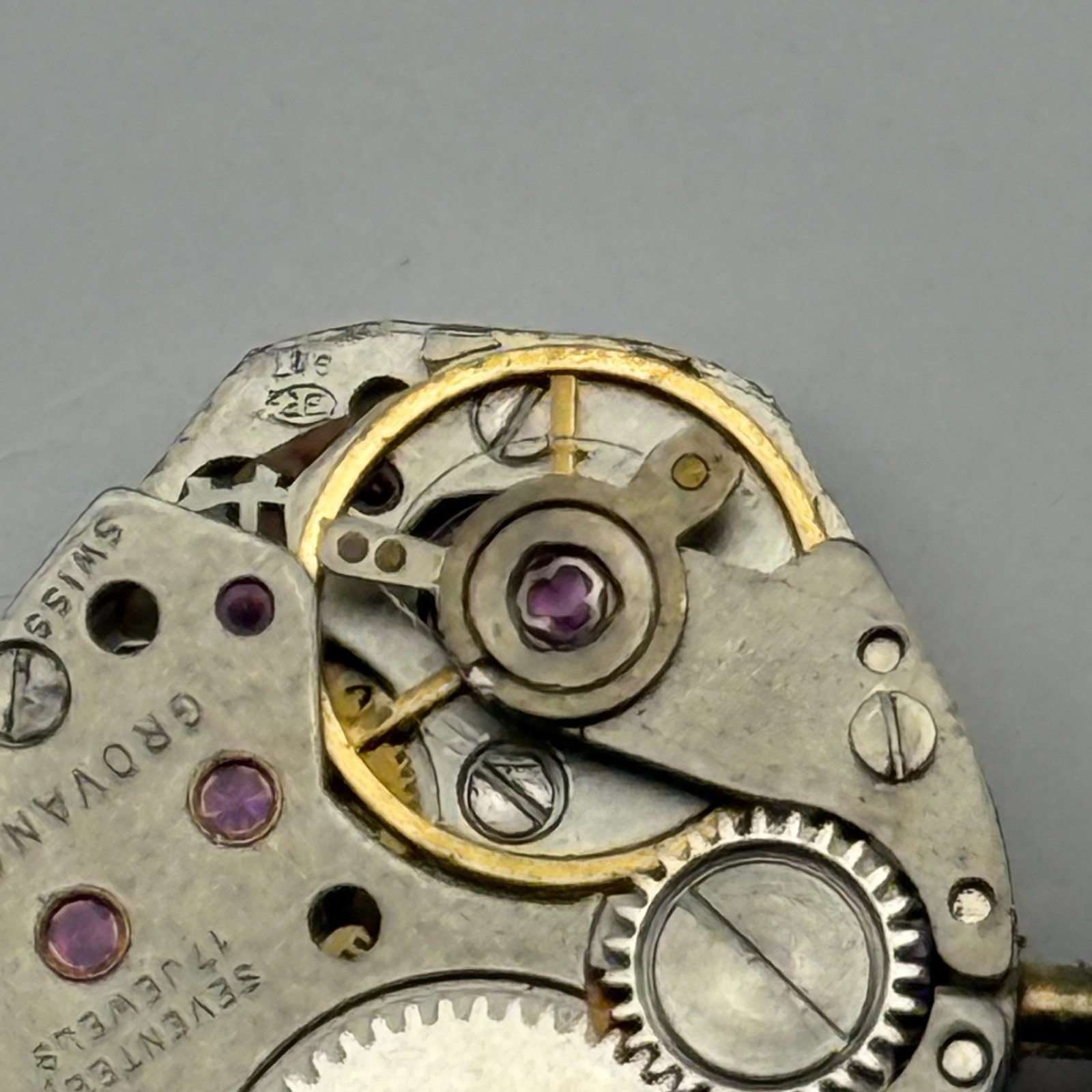 BFG 927 Watch Movement Grovana 17 Jewels Swiss Manual Wind Parts Repair 15.2mm