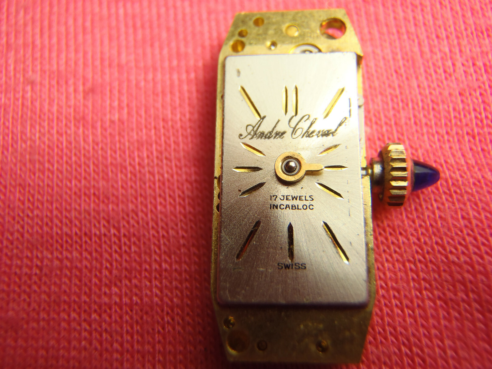 Andre Cheval WATCH MOVEMENT 17J WIND-UP 21.4 X 8.9MM SOLD 4 PARTS