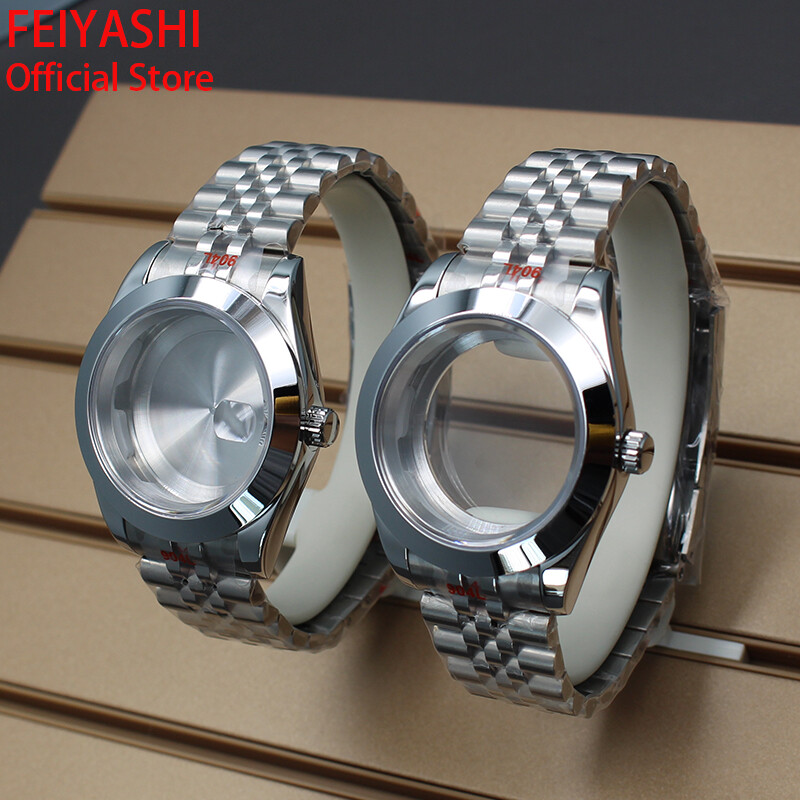 Silver 36mm 40mm Luxury Men’s Watch Case Watch band Parts For nh35 nh36 Movement