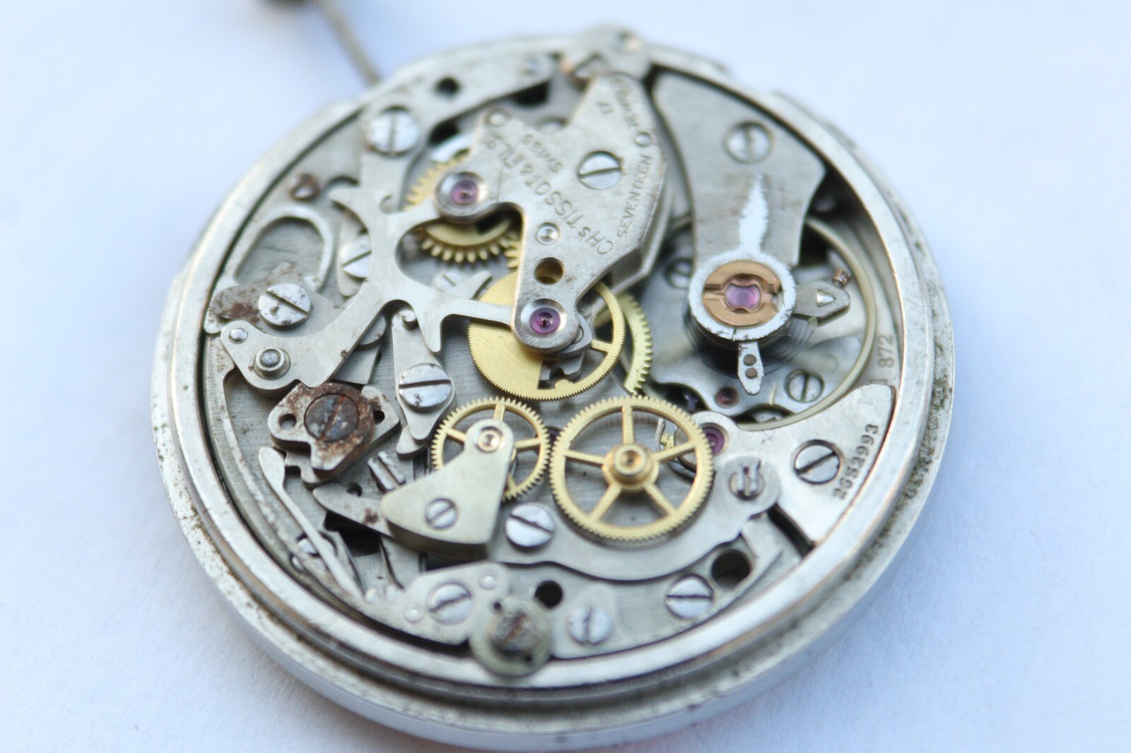 VINTAGE TISSOT SIDERAL CHRONOGRAPH WATCH DIAL MOVEMENT WORKING CAL 872 LEMANIA