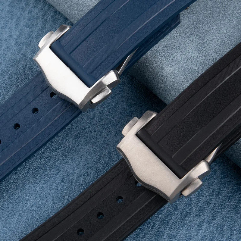 18mm Stainless Steel / Titanium Buckle Clasp For Omega Rubber Watch Strap