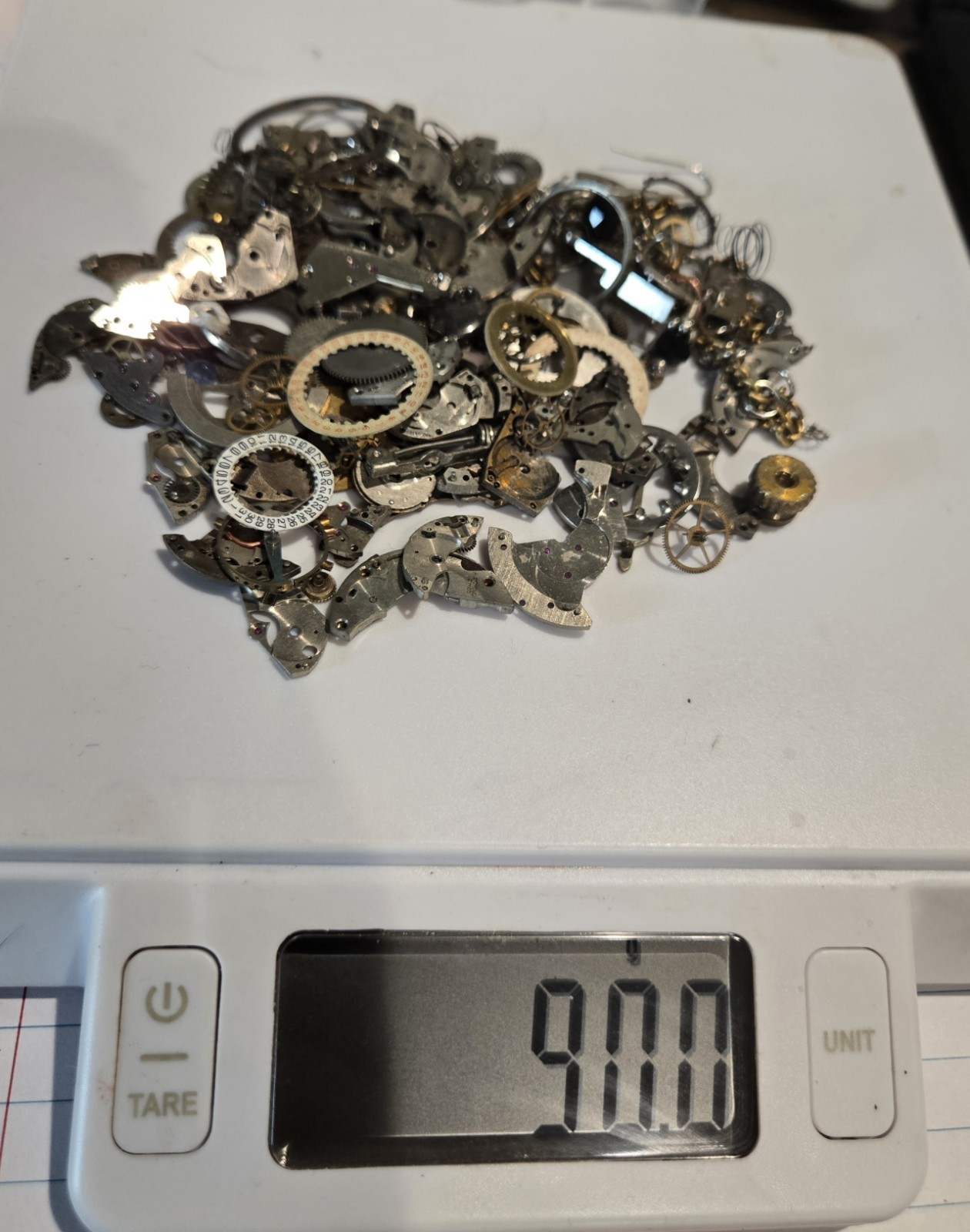 Vintage watch parts Gears Cogs Lot Jewelry Steampunk gold silver ruby 90g/3OZ