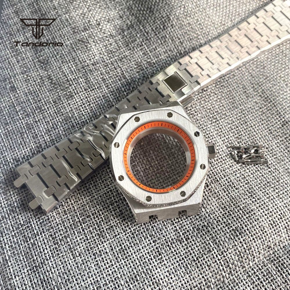 42mm Stainless Steel Watch Case Chapter Ring Sapphire Glass Fit Japan NH35 NH36