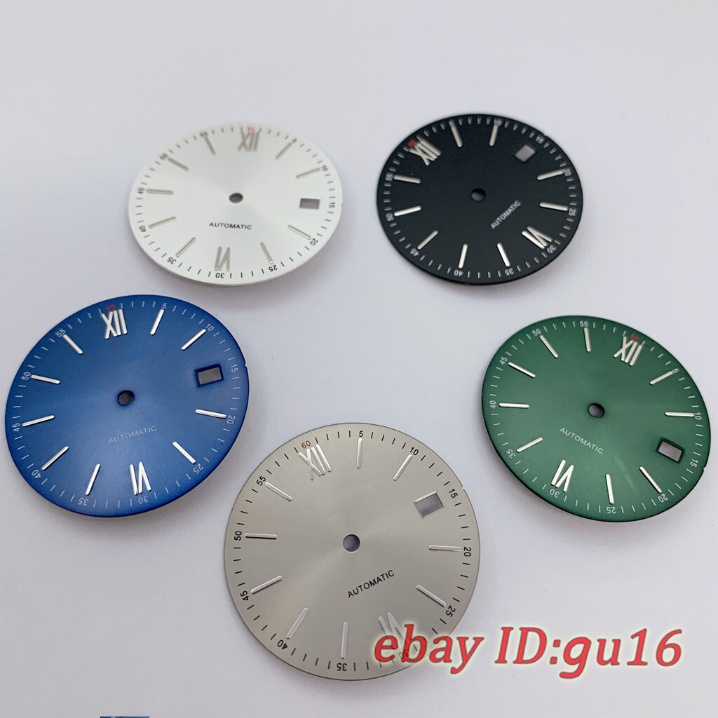 31mm Sterile Black White Blue Green Grey Watch dial fit NH35 NH35A Movement