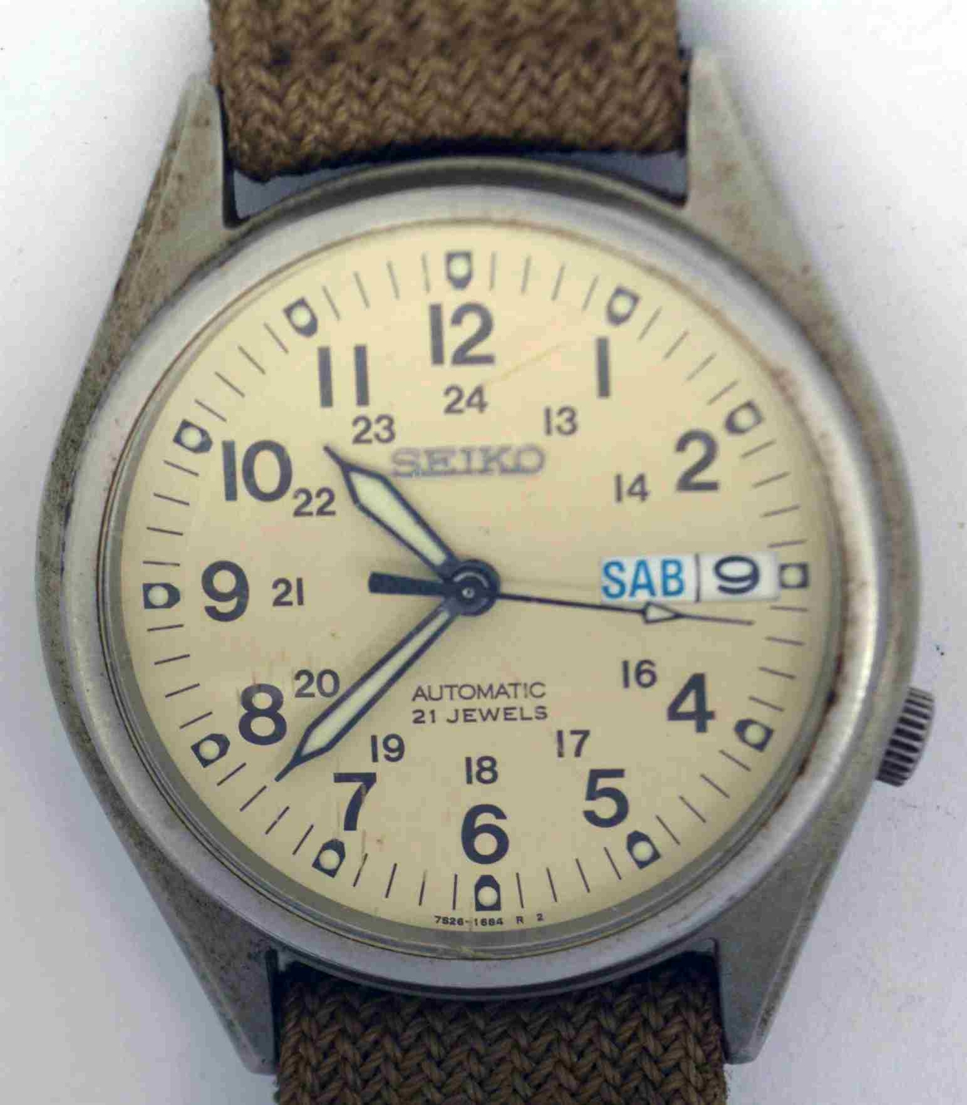 VTG SEIKO Military Style Steel Wristwatch. Ref: 7S26-00D0, Cal: 7S26S. For
