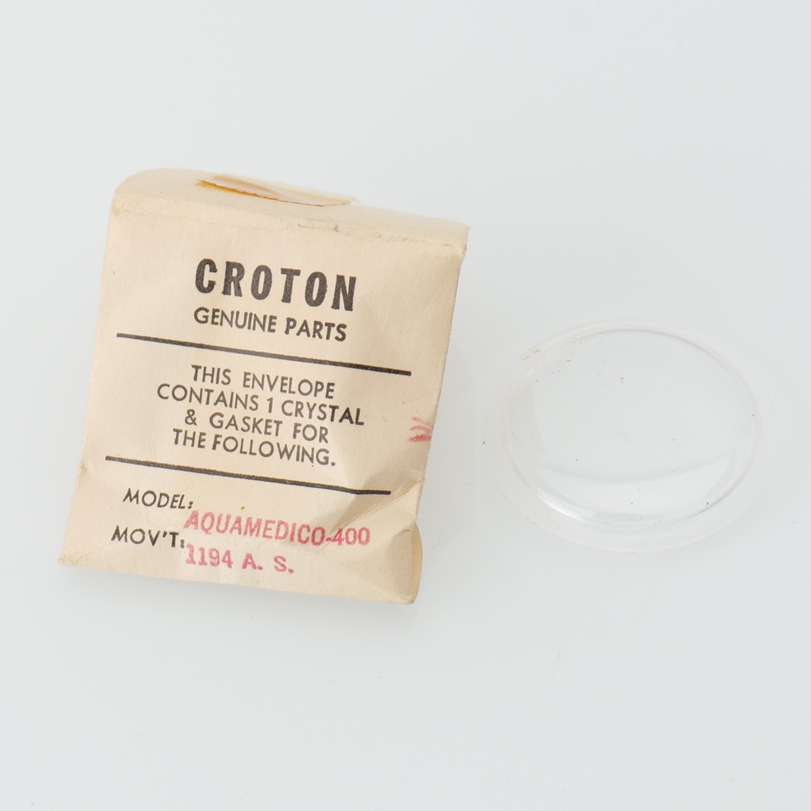 Vintage NOS Croton Nivada Grenchen Watch Crystal Aquamedico 400 AS 1194 (G3D12)