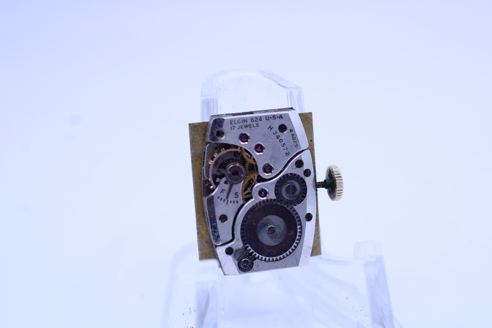 ELGIN DE LUXE Gr. 624, H340572, 17j WRIST WATCH MOVEMENT FOR REPAIR (M13)