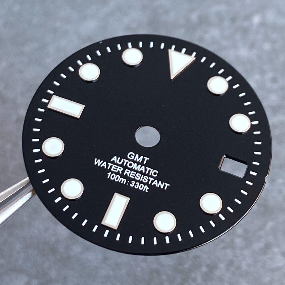 29mm Classic Diver Series 100m Text Sunburst Watch Dial Face Fit NH34 NH34A Move