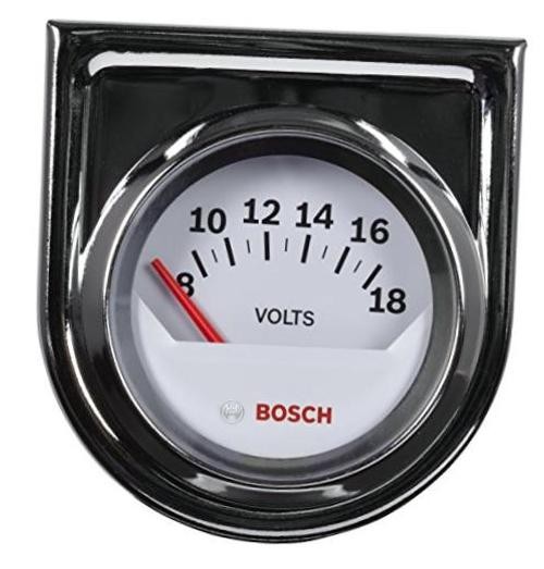 SP0F000043 Style Line 2″ Electrical Voltmeter Gauge (White Dial Face, Chrome