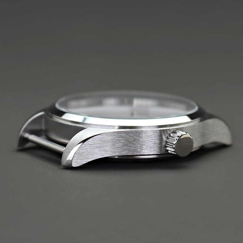 40MM Waterproof Watch Case with Silver Finish for Automatic Movements