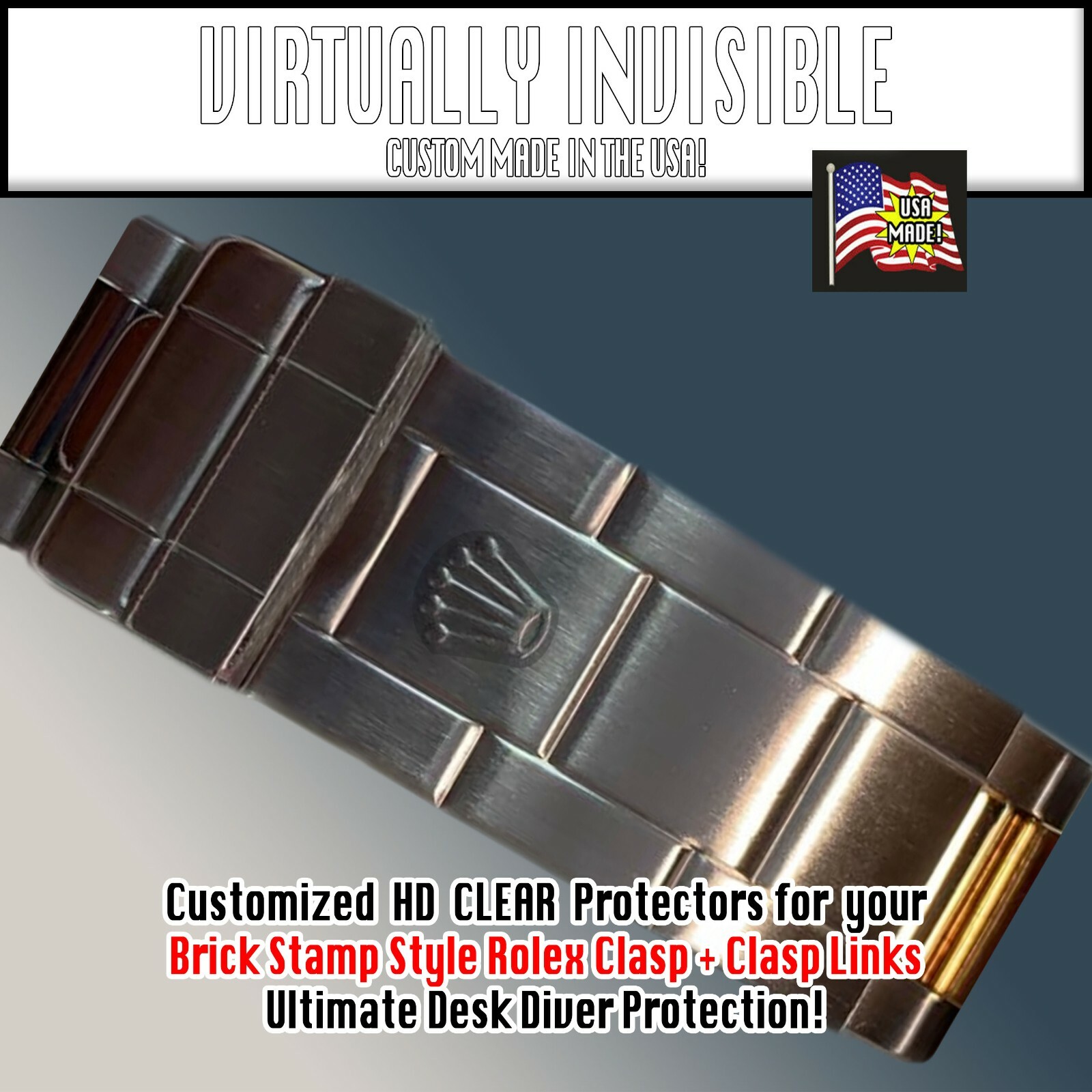 For-Rolex Full Brick Style Clasp Protectors plus Clasp Link HD Clear Protectors