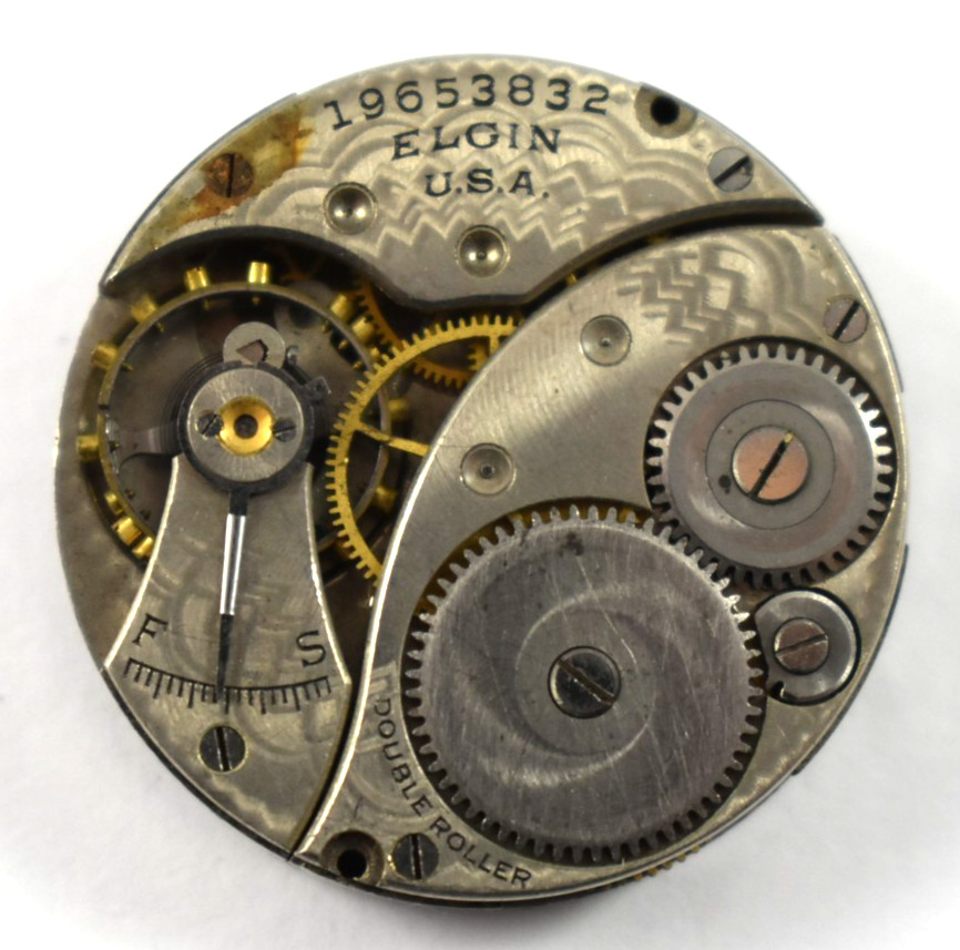 Vintage Elgin Grade 417 3/0s 7J Hunting Pocket Watch Movement lot.wh