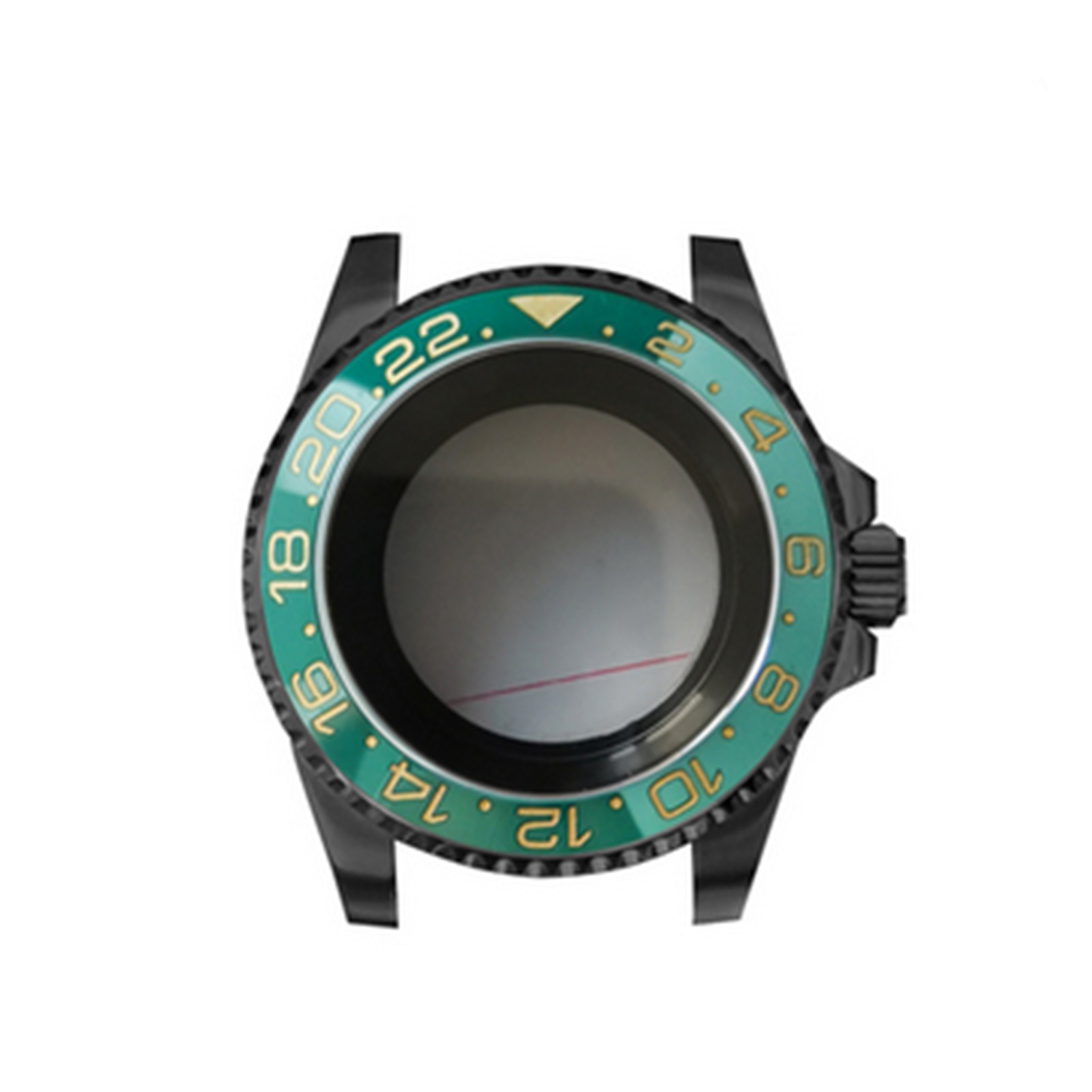 Watch Case 40MM PVD Black SUB Sapphire Flat Mirror Watch Case for NH35/NH36