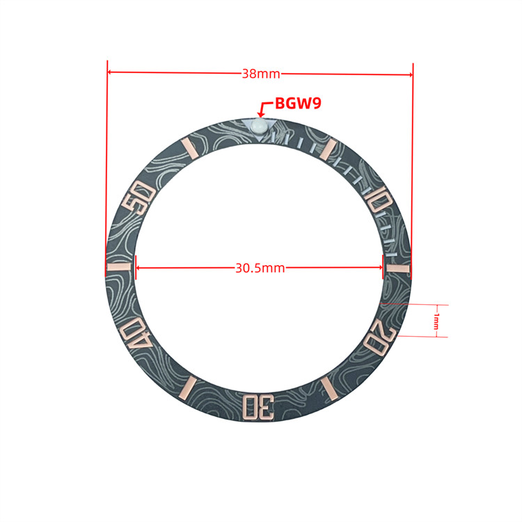 Watch Bezel SUB Carbon Fiber Texture Ceramic Bezel BGW9 Luminous 38mm Watch