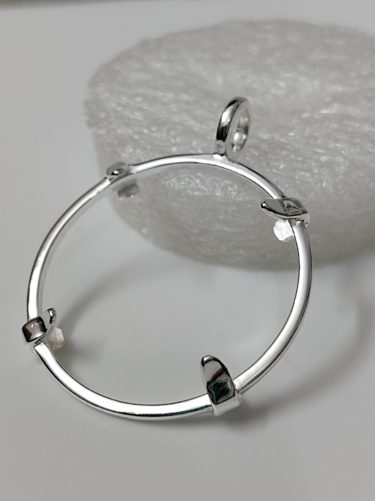 925 Sterling Silver Round Pendant setting prong Blank Bezel Holder Coin