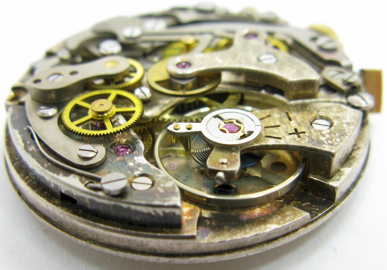 Watch Landeron 248 movement 2 registers Hilton for parts