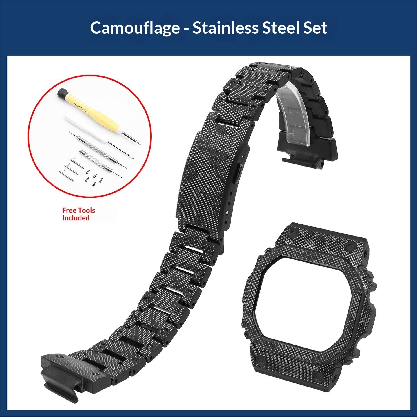 For Casio DW5600 GW-M5610 GW-B5600 Watch Mod Kit Modified Titanium Watch Case