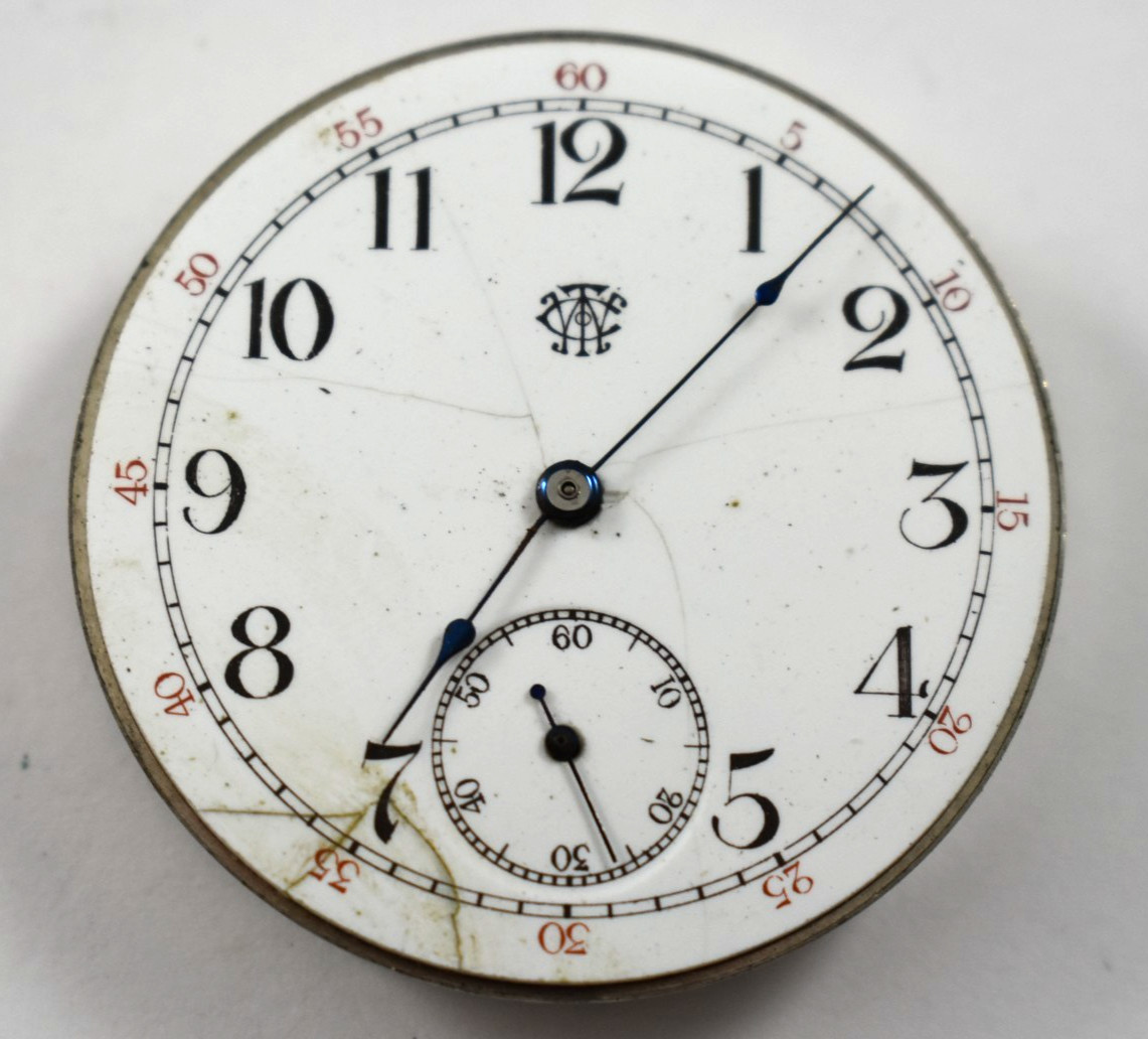 Vintage Trenton USA 43.05mm OF Pocket Watch Movement lot.v5