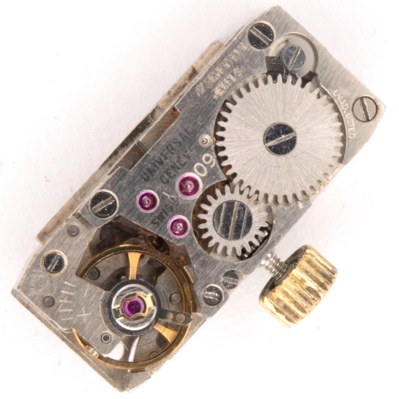 Vintage Universal Genève Caliber 09 17-Jewel Wristwatch Movement, Keeps Time