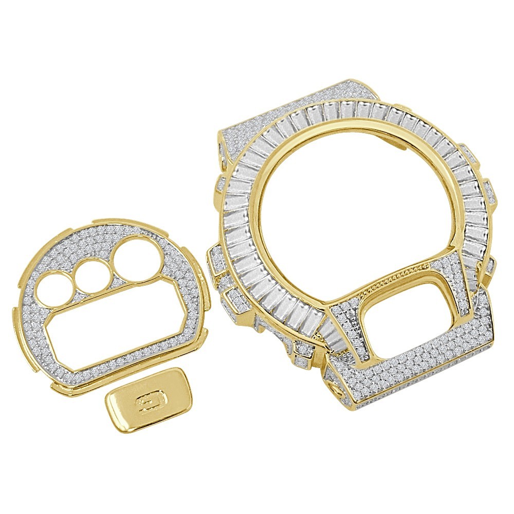 Baguette G-Shock DW6900 Watch Bezel +Face Plate + G Button Cover Case 3 Pisc Set