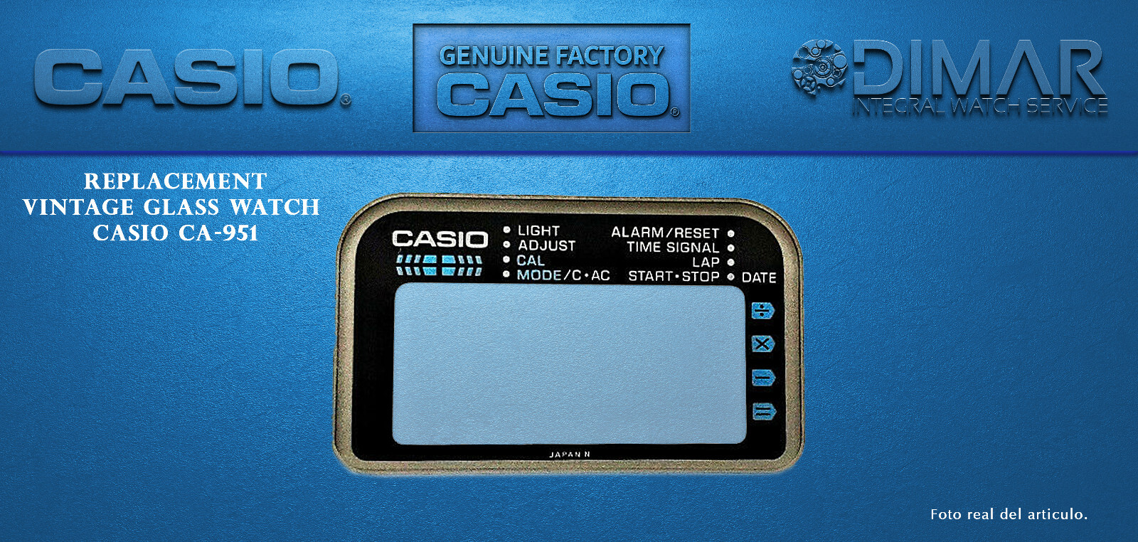 Casio CA-951 NOS Vintage Glass Watch Crystal Replacement