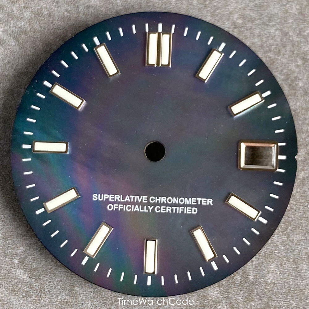 Mother of Pearl Watch Dial Face for NH35 NH36 NH38 NH70 NH71 NH72 Green Lume
