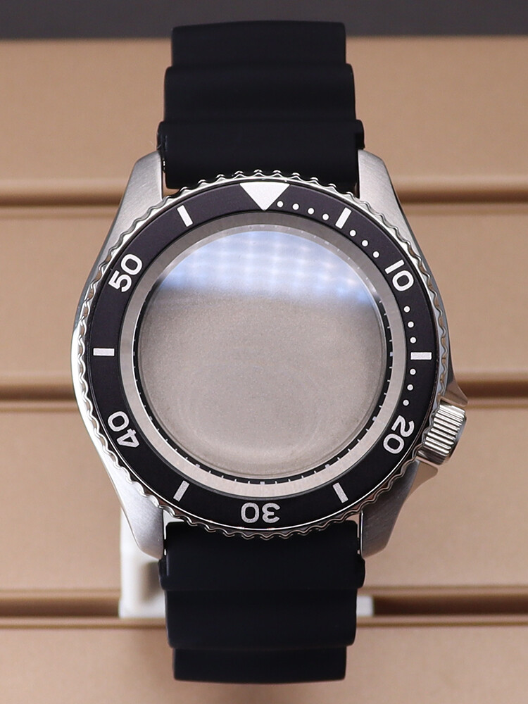 42.5mm Watch case strap with black aluminum ring For Seiko Nh35 NH36 38 Movement