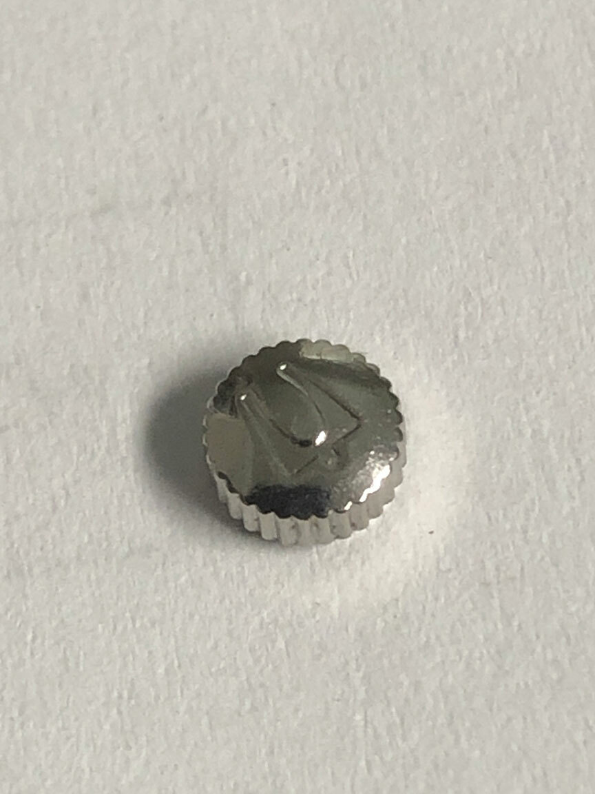 Accutron Waterproof Stainless Steel / White Watch Crowns NOS O.D. 4.7mm Tap 8