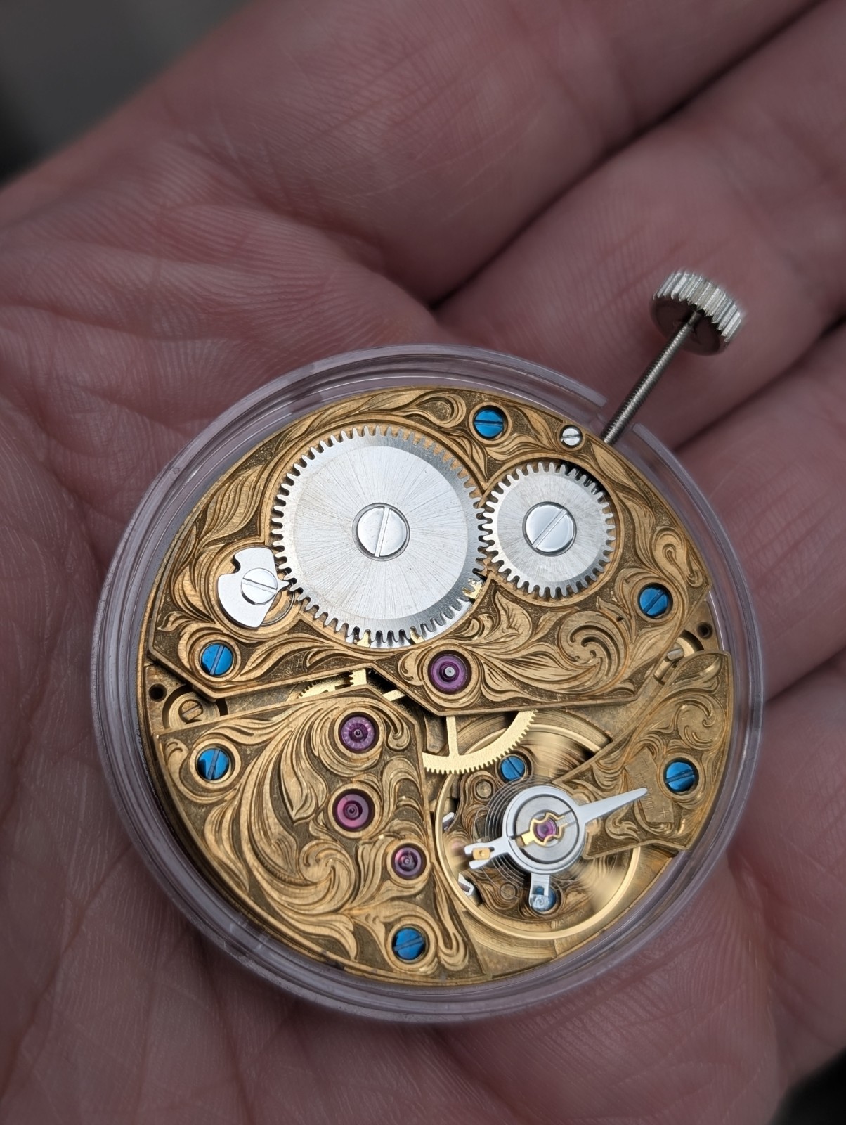 New ST3600 Mechanical Watch Movement – Hand-Engraved, Gold-Plated (6497)
