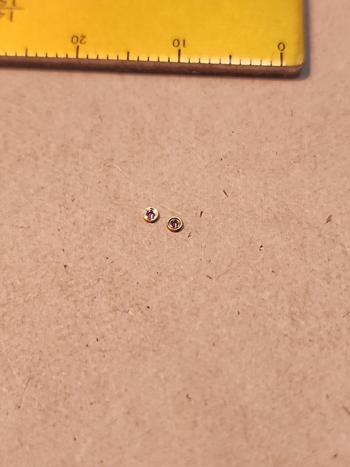 Lot Of 2 NOS Elgin 8/0 Diameter 1.42mm Balance Hole Jewels Parts Spares Repairs