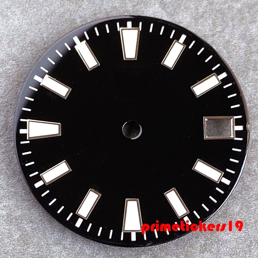 29mm NH35 Watch Dial+Hands Set Sunburst Date Window Lume Wristwatch Accessories