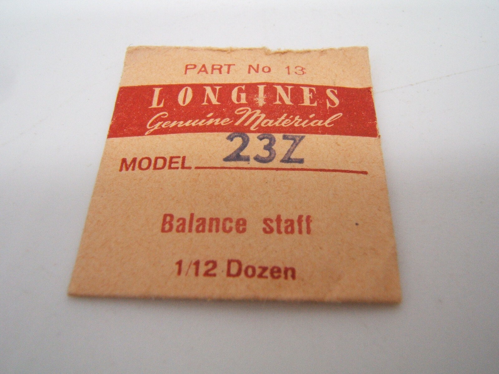 LONGINES GENUIINE PART NO 13 MODEL 23Z BALANCE STAFF NOS FACTORY SEALED